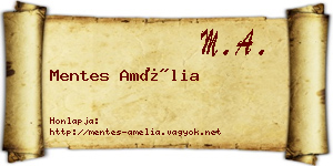 Mentes Amélia névjegykártya